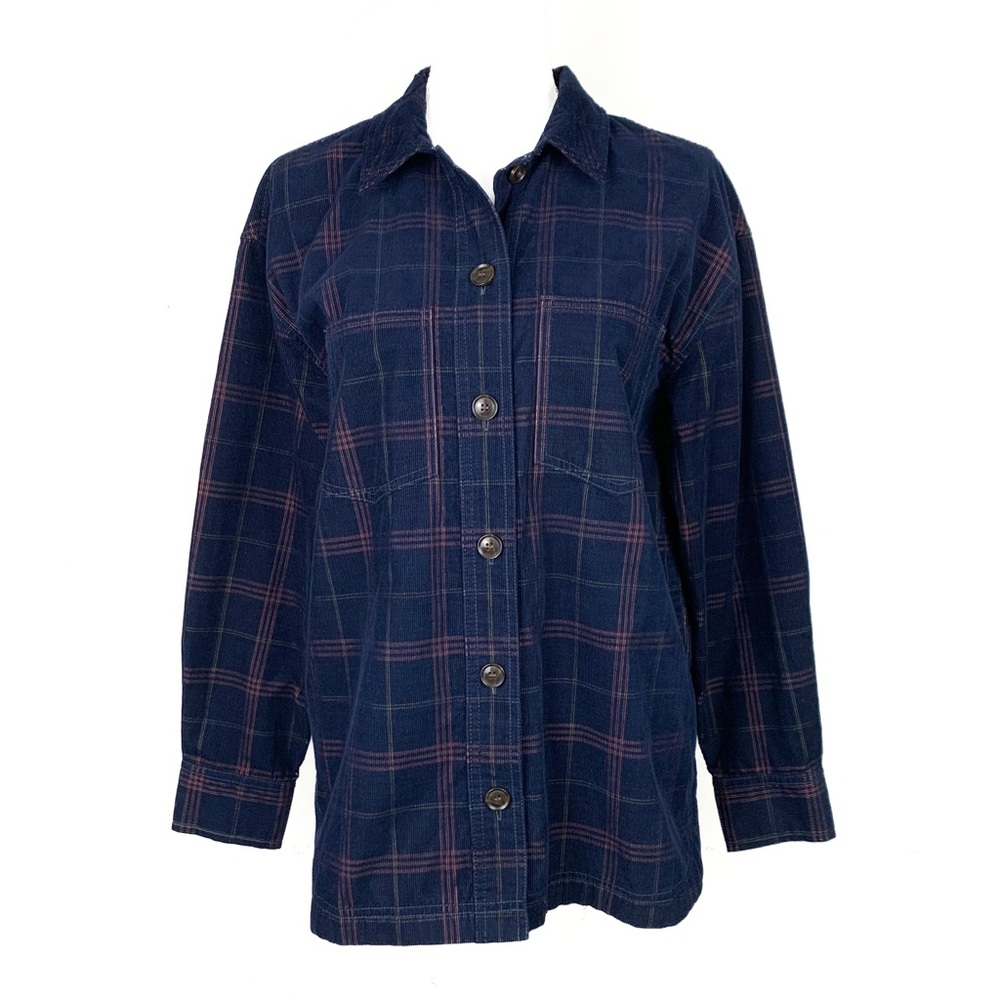 Madewell Women S Kentwood Oversized Shirt Jacket Corduroy Plaid Chore 90s